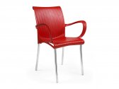 Кресло пластиковое уличное Nardi пластик, хромированная сталь красный Фото 1