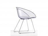 Кресло прозрачное на полозьях PEDRALI Gliss сталь, поликарбонат прозрачный Фото 5