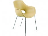 Кресло с обивкой PAPATYA Opal KD сталь, поликарбонат, кожа ореховый Фото 1
