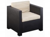 Кресло плетеное Poltrona с подушками Shaf пластик темно-серый (антрацит) Фото 2