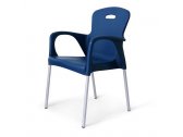Кресло пластиковое Afina Contract Remy сталь, полипропилен синий Фото 1