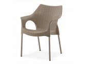 Пластиковое кресло на металлокаркасе Afina Contract сталь, полипропилен кремовый Фото 1