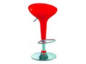 Барный пластиковый стул Caffe Collezione Bomba хромированная сталь, акрил ABS красный Фото 1