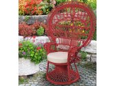 Кресло плетеное с подушкой Garden Relax Agueda натуральный ротанг красный Фото 2