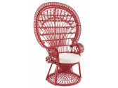 Кресло плетеное с подушкой Garden Relax Agueda натуральный ротанг красный Фото 1