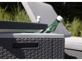 Пуф-ящик пластиковый плетеный для льда Keter Cube with cushion пластик с имитацией плетения графит, серый Фото 4