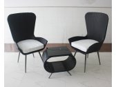 Комплект плетеной мебели KVIMOL КМ-0203 алюминий, искусственный ротанг черный, светло-бежевый Фото 1