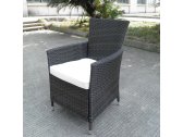 Кресло плетеное с подушкой KVIMOL КМ-0317 сталь, искусственный ротанг, полиэстер коричневый Фото 1