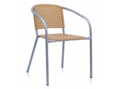 Пластиковое кресло на металлокаркасе Afina Contract сталь, пластик бежевый Фото 1