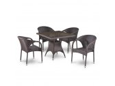 Комплект плетеной мебели Afina T220BBT/Y290B-W52 Brown 4Pcs искусственный ротанг, сталь коричневый Фото 1