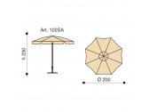 Зонт пляжный Maffei Superalux алюминий, дралон оранжевый Фото 5