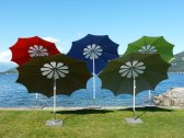 Зонт садовый с поворотной рамой Maffei Flos сталь, дралон серо-коричневый, белый Фото 12