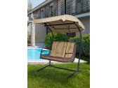 Подвесное кресло для двоих Ecodesign сталь, искусственный ротанг коричневый Фото 1