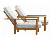 Кресло деревянное мягкое Gervasoni InOut 09 тик, ткань коричневый Фото 5