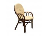 Кресло плетеное с подушками Ecodesign Cozy натуральный ротанг, рогожка темно-коричневый Фото 1