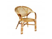 Кресло плетеное с подушкой Ecodesign Java натуральный ротанг, рогожка коньяк Фото 1