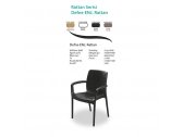 Кресло пластиковое KAYAPLAS пластик с имитацией плетения кофе Фото 2