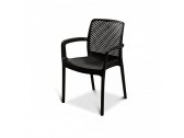 Кресло пластиковое KAYAPLAS пластик с имитацией плетения черный Фото 1
