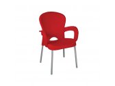 Кресло пластиковое на металлических ножках KAYAPLAS Platin пластик, металл красный Фото 1