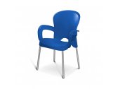 Кресло пластиковое на металлических ножках KAYAPLAS пластик, металл темно-синий Фото 1