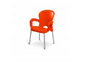 Кресло пластиковое на металлических ножках KAYAPLAS пластик, металл оранжевый Фото 1