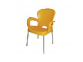 Кресло пластиковое на металлических ножках KAYAPLAS пластик, металл желтый Фото 1