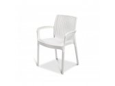 Кресло пластиковое KAYAPLAS Defne пластик с имитацией плетения белый Фото 1