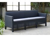 Комплект пластиковой мебели Keter Orlando set with 3 seat sofa пластик с имитацией плетения графит Фото 4