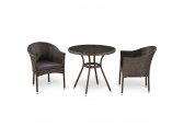 Комплект плетеной мебели Afina T283ANT/Y350-W51 Brown 2Pcs искусственный ротанг, сталь коричневый, бронзовый Фото 1
