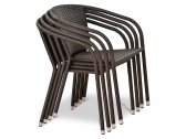 Кресло плетеное Afina искусственный ротанг, сталь темно-коричневый Фото 2