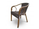 Плетеное кресло Afina алюминий, искусственный ротанг кофе Фото 1