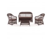 Комплект плетеной мебели Afina Y306-2/Y306/ST306  Light brown искусственный ротанг, сталь светло-коричневый Фото 2