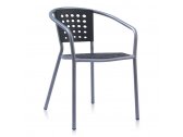 Пластиковое кресло на металлокаркасе Afina Contract сталь, пластик черный Фото 1