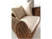 Кресло плетеное RosaDesign Cactus алюминий, искусственный ротанг, ткань бронзовый, белый Фото 5