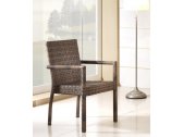 Кресло плетеное RosaDesign Linear алюминий, искусственный ротанг темно-коричневый Фото 1