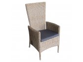 Кресло-реклайнер плетеное с подушкой Azzura Capri искусственный ротанг, алюминий натуральный Фото 1