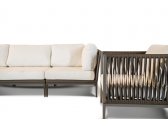 Кресло металлическое мягкое 4SIS Касабланка алюминий, ткань серо-коричневый Фото 6