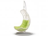 Кресло плетеное подвесное 4SIS Виши алюминий, искусственный ротанг, ткань белый Фото 2