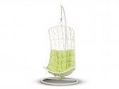 Кресло плетеное подвесное 4SIS Виши алюминий, искусственный ротанг, ткань белый Фото 3