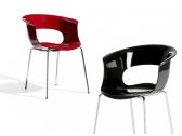 Кресло пластиковое Scab Design Miss B Antishock сталь, поликарбонат хром, черный Фото 2