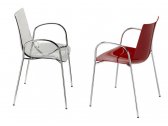Кресло пластиковое Scab Design Zebra Antishock сталь, поликарбонат хром, красный Фото 2