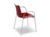 Кресло пластиковое Scab Design Zebra Antishock сталь, поликарбонат хром, красный Фото 1