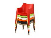 Кресло пластиковое огнестойкое Scab Design Coccolona технополимер красный Фото 2