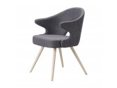Кресло деревянное мягкое Scab Design You бук, ткань отбеленный бук, серый Фото 4