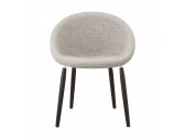 Кресло пластиковое с обивкой Scab Design Natural Giulia Pop сталь, бук, технополимер, ткань светло-серый Фото 1