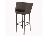 Плетеный барный стул Terrasophy алюминий, искусственный ротанг коричневый Фото 1