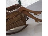 Кресло-качалка плетеное с подушками Skyline Design Ebony алюминий, искусственный ротанг, sunbrella бронзовый, бежевый Фото 13