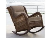 Кресло-качалка плетеное с подушками Skyline Design Ebony алюминий, искусственный ротанг, sunbrella бронзовый, бежевый Фото 12