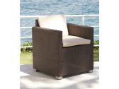 Кресло плетеное с подушками Skyline Design Pacific алюминий, искусственный ротанг, sunbrella мокка, бежевый Фото 7