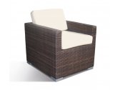 Кресло плетеное мягкое Skyline Design Hudson алюминий, искусственный ротанг, sunbrella мокка Фото 1